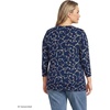 image:imageLands End Womens 34 Sleeve Supima Cotton Crewneck TunicDeep Sea Multi Floral Vine