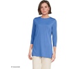 image:imageLands End Womens 34 Sleeve Supima Cotton Crewneck TunicMuted Cobalt Blue