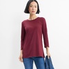 image:imageLands End Womens 34 Sleeve Supima Cotton Crewneck TunicRich Burgundy