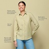 image:imageLands End Womens Pinwale Cord Long Sleeve ShirtChartreuse Thin Stripe