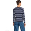 image:imageLands End Womens Supima Long Sleeve VNeck TeeDeep SeaIvory Breton Stripe