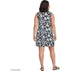 image:imageWomens Cotton Jersey Notch Neck Dress with SoutacheBlackWhite Blossom Floral