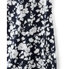 image:imageWomens Cotton Jersey Notch Neck Dress with SoutacheBlackWhite Blossom Floral