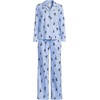 image:imageWomens Cotton Poplin 2 Piece Pajama Set  Long Sleeve Top and PantsCobalt FloralBlue Stripe