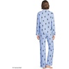 image:imageWomens Cotton Poplin 2 Piece Pajama Set  Long Sleeve Top and PantsCobalt FloralBlue Stripe