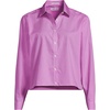 image:imageWomens No Iron Boxy Cropped ShirtAster Pink Triple Stripe