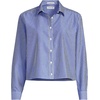 image:imageWomens No Iron Boxy Cropped ShirtSapphire Gem Thin Stripes