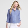 image:imageWomens No Iron Boxy Cropped ShirtSapphire Gem Thin Stripes