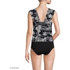 image:imageWomens Square Neck Underwire Square Back Tankini Swimsuit TopBlack Tropical Scene