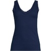 image:imageWomens Variegated Micro Rib Lace Trim CamiDeep Sea Navy