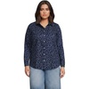 image:imageLands End Womens Pinwale Cord Long Sleeve ShirtDeep Sea Multi Floral Vine