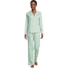 image:imageWomens Cotton Poplin 2 Piece Pajama Set  Long Sleeve Top and PantsCelery Floral Stems