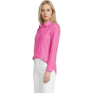 image:imageLands End Womens Pinwale Cord Long Sleeve ShirtApple BlossomWhite Stripe