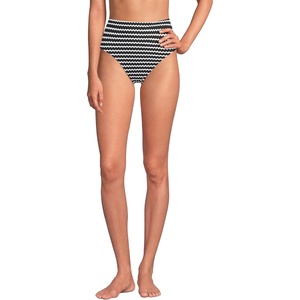image:imageLands End Womens Ribbed Smoothing High Waisted Bikini BottomsBlackWhite