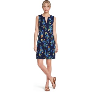 image:imageWomens Cotton Jersey Notch Neck Dress with SoutacheDeep Sea Poppy Floral