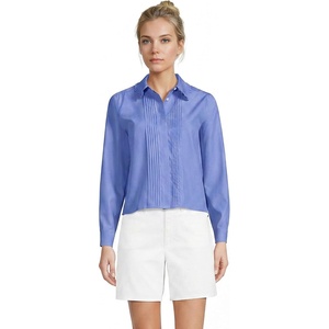 image:imageWomens No Iron Boxy Cropped ShirtPale French Blue