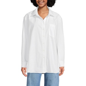 image:imageWomens Oversized Oxford Button Front ShirtWhite