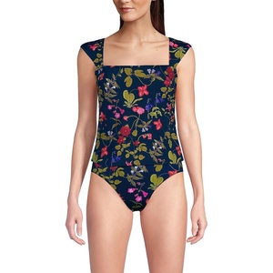 image:imageWomens Square Neck Underwire Square Back Tankini Swimsuit TopDeep Sea Multi Garden Floral