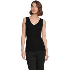 image:imageWomens Variegated Micro Rib Lace Trim CamiBlack