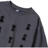 image:imageLands End Girls Crew Neck Embroidered SweatshirtFloralDark Gray