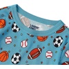 image:imageLands End Kids Pattern Snug Fit Pajama SetMulti Sport BallsLight Blue