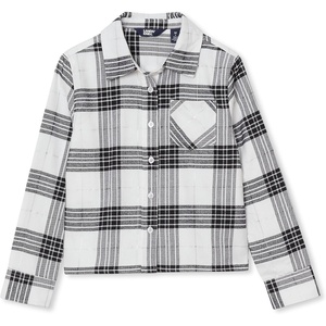 image:imageLands End Girls Flannel ShirtBlackIvory Plaid