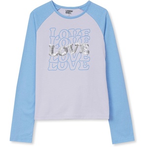 image:imageLands End Girls Graphic Tee ShirtSequins LovePurple Heather
