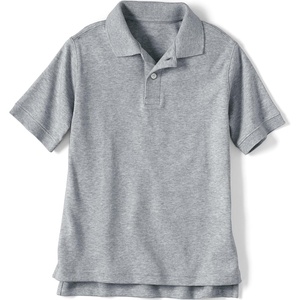 image:imageLands End School Uniform Kids Short Sleeve Interlock Polo ShirtGray Heather