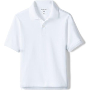 image:imageLands End School Uniform Kids Short Sleeve Interlock Polo ShirtWhite