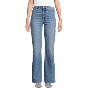 image:imageLands End Womens High Rise Flare JeansLake Blue Wash