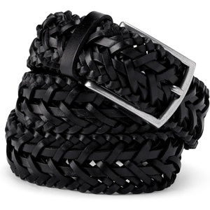 image:imageLands End Mens Leather Braid BeltBlack