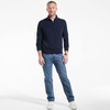 image:imageLands End Mens Long Sleeve Fine Gauge Cotton Quarter Zip SweaterRadiant Navy
