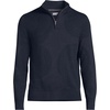 image:imageLands End Mens Long Sleeve Fine Gauge Cotton Quarter Zip SweaterRadiant Navy