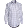 image:imageLands End Mens Traditional Fit Solid No Iron AmericanGrown Supima Pinpoint Buttondown Collar Dress ShirtBrownBlue Sky Plaid