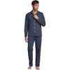 image:imageLands End Mens Long Sleeve Essential Pajama SetRadiant NavyWhite Stripe