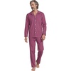 image:imageLands End Mens Long Sleeve Essential Pajama SetRich BurgundyIvory Stripe