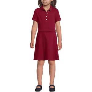 image:imageLands End Girls Short Sleeve Interlock Polo DressGarnet
