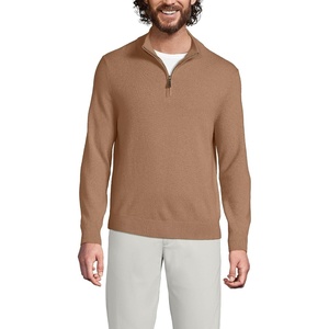 image:imageLands End Mens Fine Gauge Cashmere Quarter ZipClassic Camel