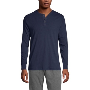 image:imageLands End Mens Knit Rib Pajama HenleyRadiant Navy