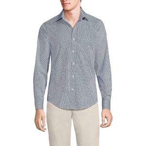 image:imageMens Traditional Fit Long Sleeve Travel Kit ShirtDeep Sea Navy Fine Stripe