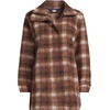 image:imageLands End Boucle Fleece CoatRich Coffee Tonal Plaid