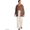 image:imageLands End Boucle Fleece CoatRich Coffee Tonal Plaid
