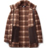 image:imageLands End Boucle Fleece CoatRich Coffee Tonal Plaid