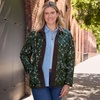 image:imageLands End Womens Reversible Barn Quilted JacketPale Slate BlueFloral