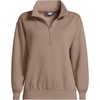image:imageLands End Womens Serious Sweats Relaxed Quarter Zip Pullover SweatshirtCocoa