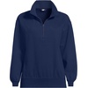 image:imageLands End Womens Serious Sweats Relaxed Quarter Zip Pullover SweatshirtDeep Sea Navy