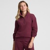 image:imageLands End Womens Serious Sweats Relaxed Quarter Zip Pullover SweatshirtRich Burgundy