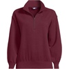image:imageLands End Womens Serious Sweats Relaxed Quarter Zip Pullover SweatshirtRich Burgundy
