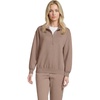 image:imageLands End Womens Serious Sweats Relaxed Quarter Zip Pullover SweatshirtCocoa