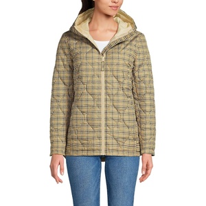 image:imageLands End FeatherFree Insulated JacketChampagneRich Coffee Plaid